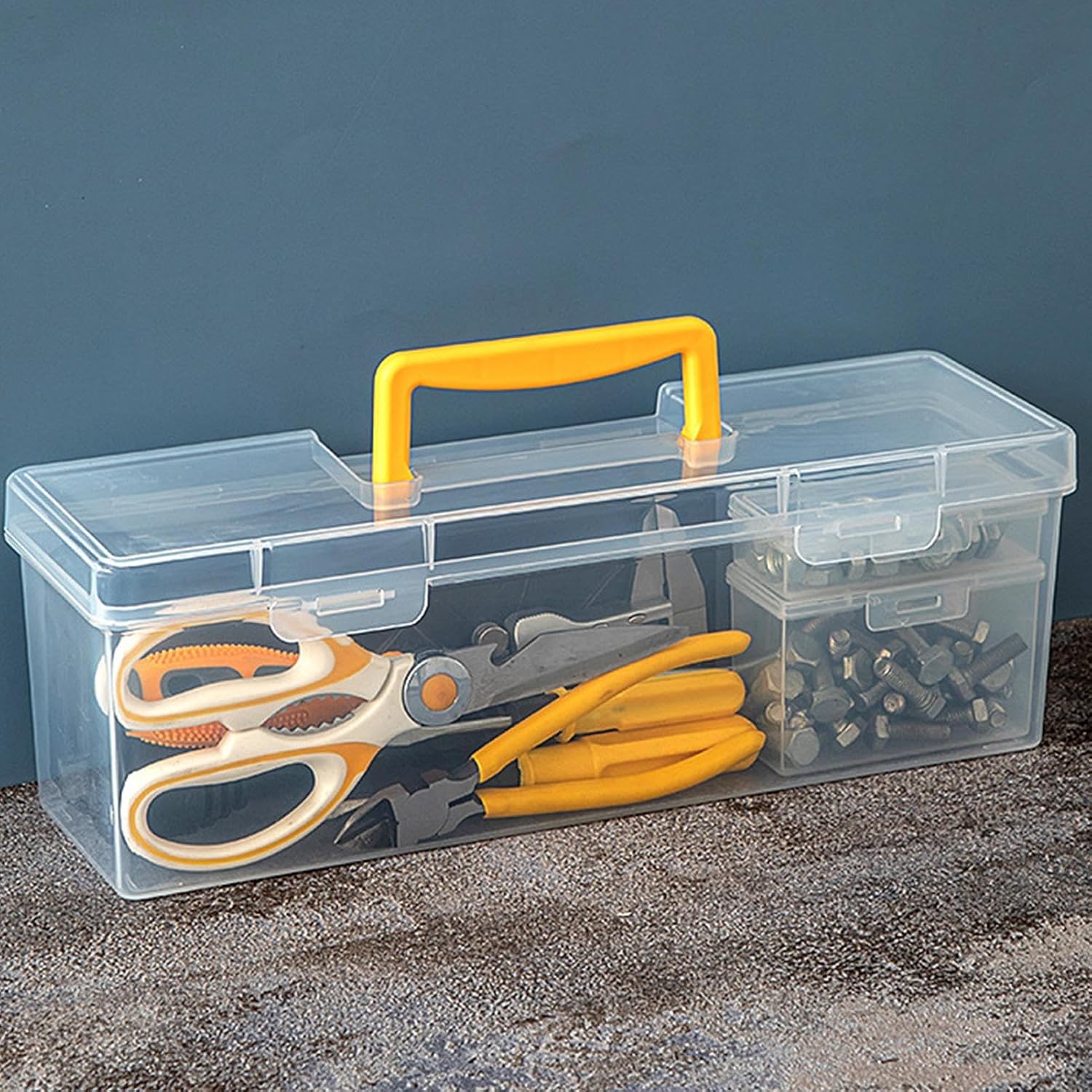  Boîte De Rangement Pour Quincaillerie,Boîte Organisatrice De Vis - Boîtier Transparent à Compartiments Pour Pinces Tournevis Outils Électroniques