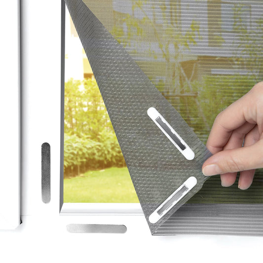  EASYmaxx Moustiquaire De Fenêtre Avec Protection Contre Le Pollen & Magic Click | Peut être Découpée Pour Des Fenêtres Jusqu'à 150x130cm | Montage Facile Avec 12 Aimants - Pas De Perçage [Anthracite]