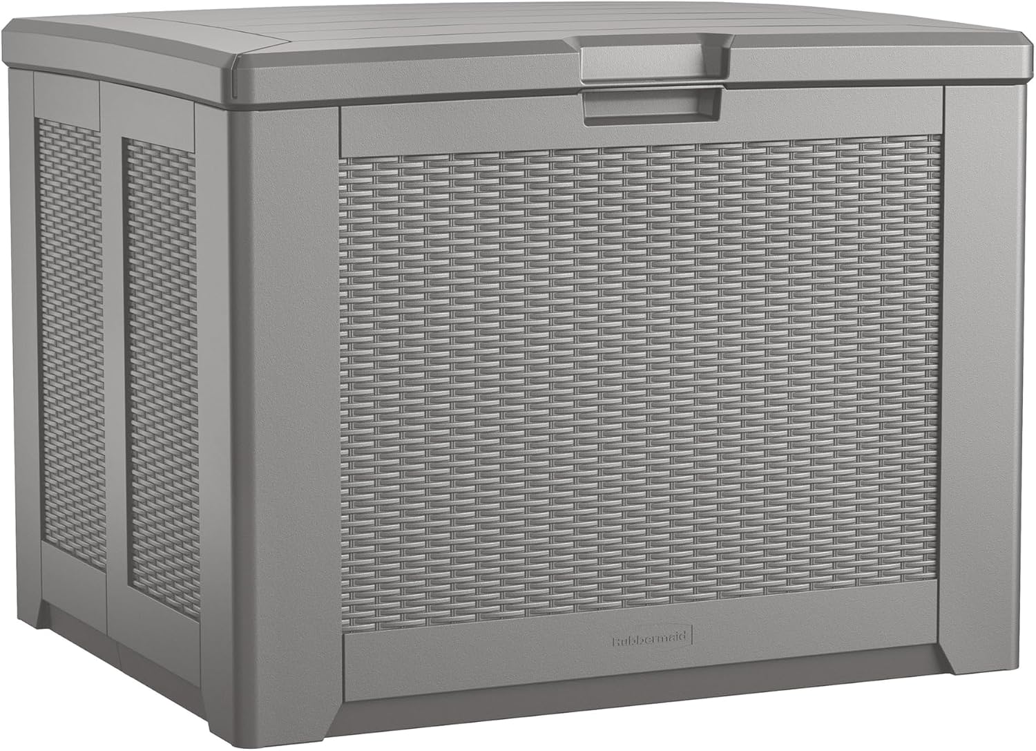  Rubbermaid Coffre De Terrasse D'extérieur Facile à Installer - Taille M - Résistant Aux Intempéries - Gris - Pour Pelouse, Jardin, Piscine, Rangement D'outils, Organisation De La Maison