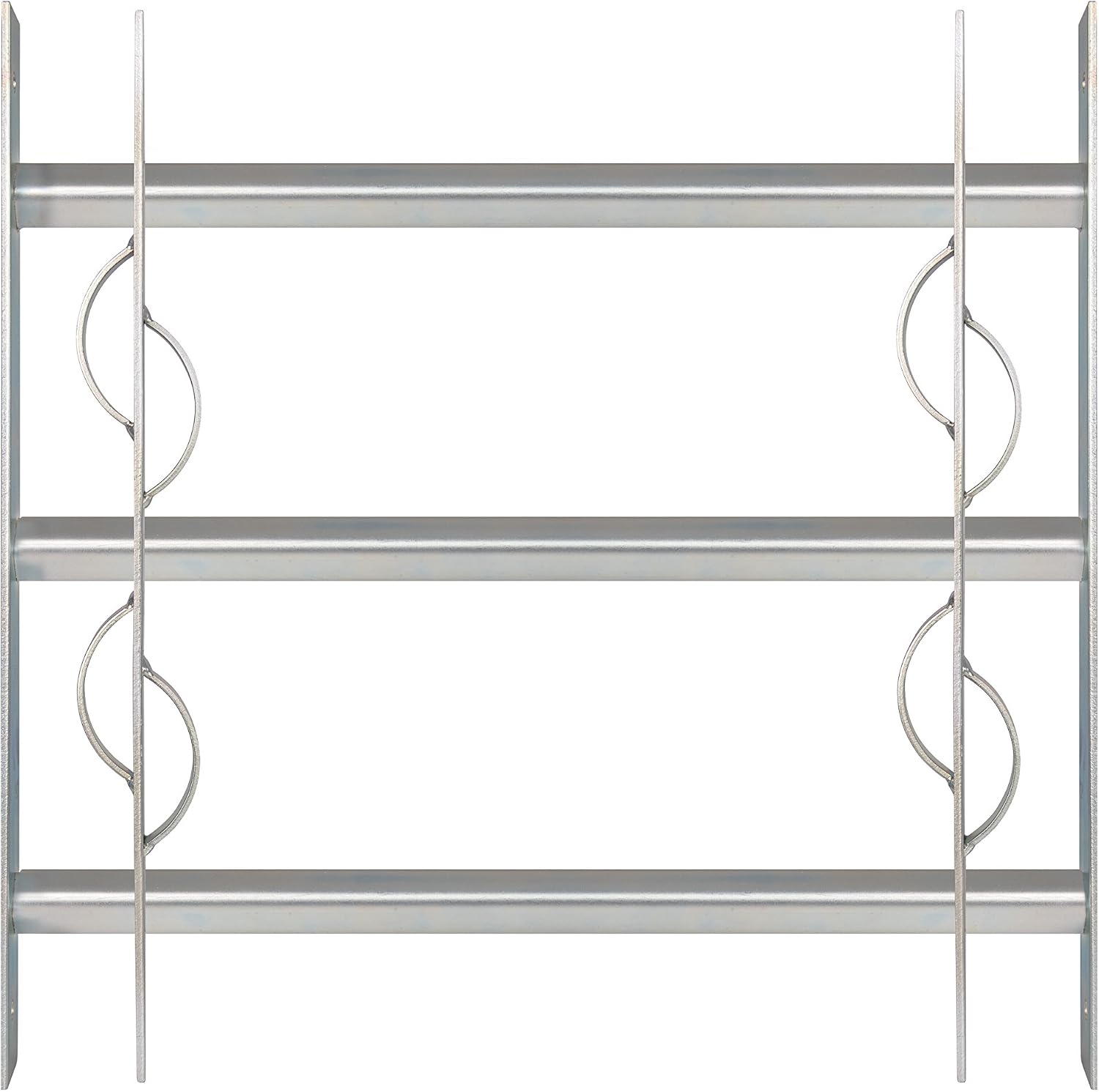  Alberts 563646 Secorino Style Window Grille | Sliding For External Windows | Burglar Protection Grille | Galvanised In Blue | 600 X 500-650 Mm