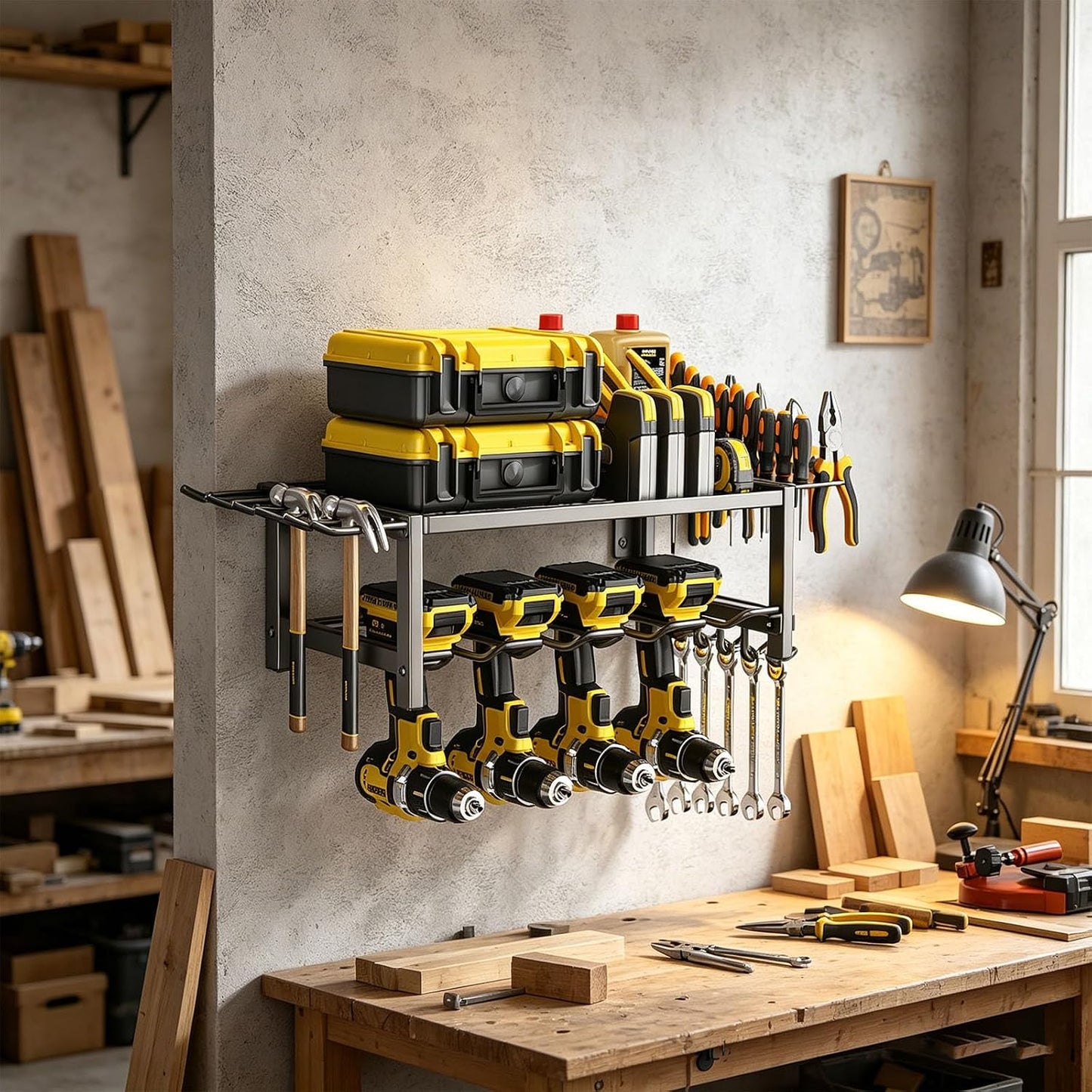  Porte-outils Mural En Acier Au Carbone Pour Outils électriques Et Ateliers