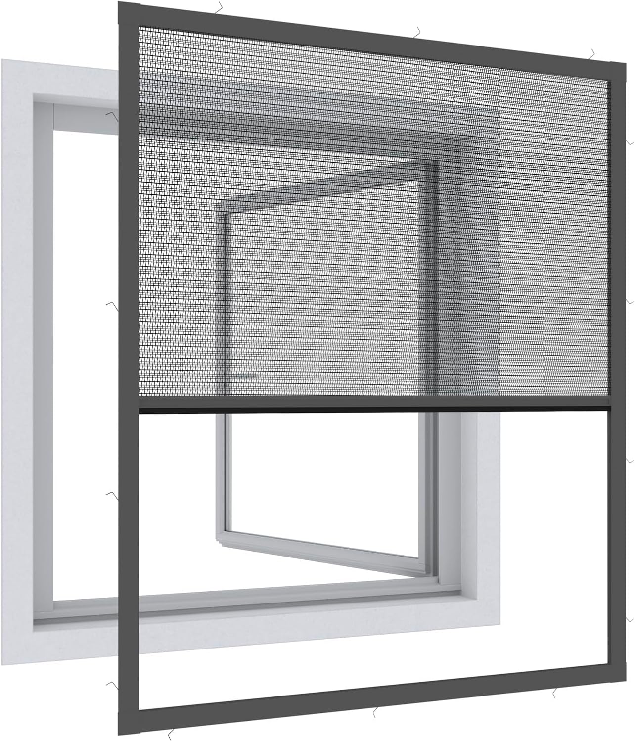  Windhager Expert 03242 Ultra Flat Moustiquaire Pour Fenêtre Moustiquaire Protection Mosquito Kit Auto-Assemblage Blanc 100 X 120 Cm