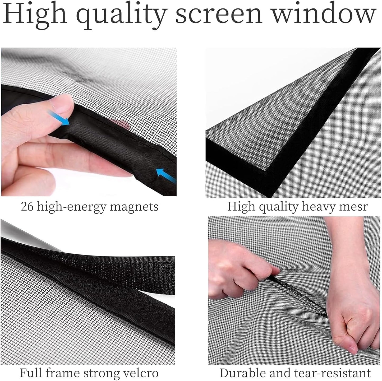  Mosquito Net Window Without Drilling 69 X 105 Cm Powerful Magnets Automatic Magnetic Mosquito Net Door For Corridors Patio, Black