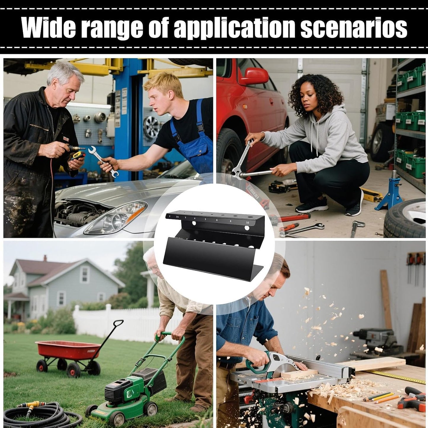  Organiseur De Clés – Support Mural Hexagonal En Acier Inoxydable Pour Garage, Atelier Avec Fonction D'économie D'espace, Porte-outils Pour Réparation De Maison, Salon, Magasin, Solution D'organisation