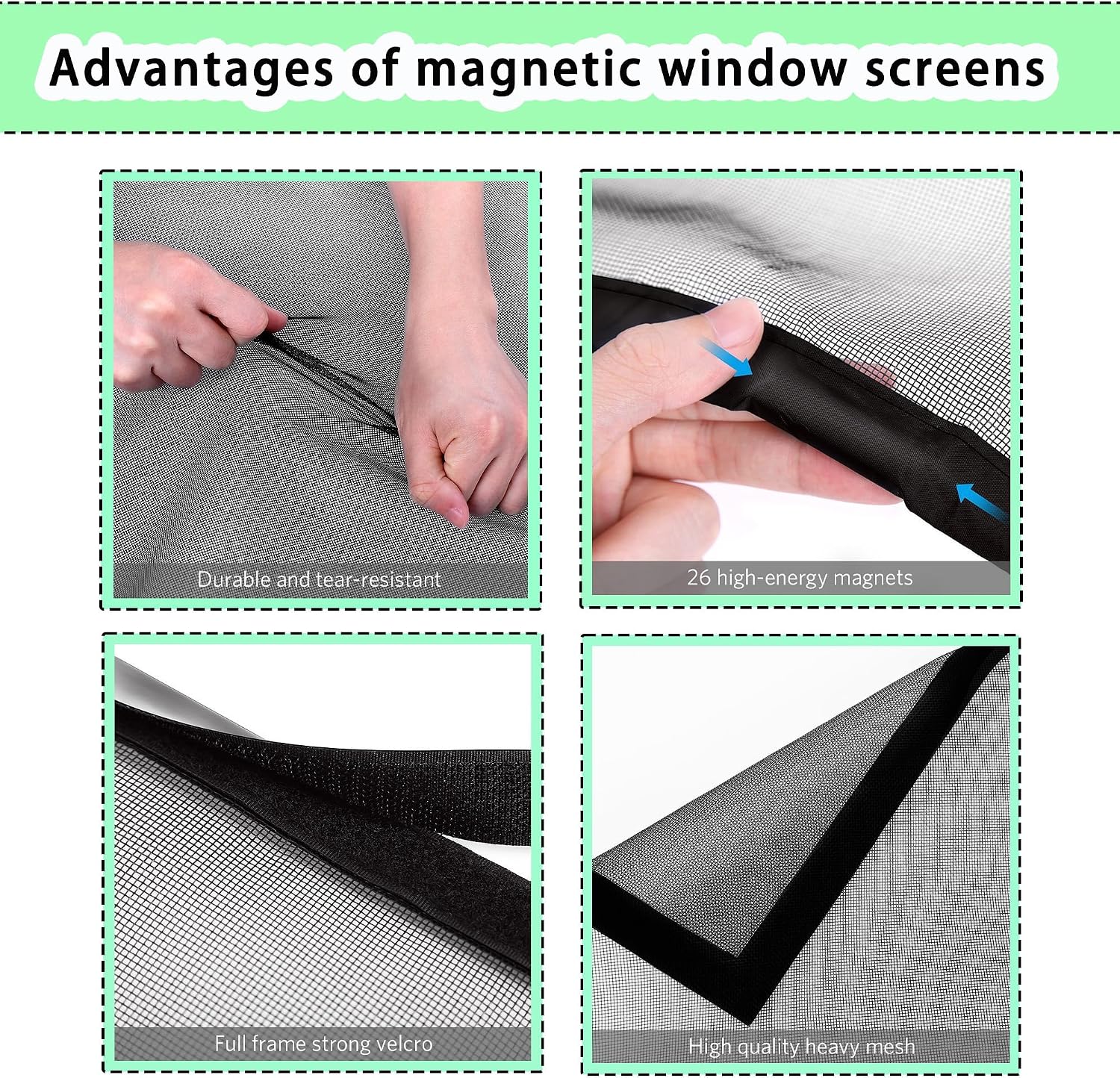  Mosquito Net Window 117 X 165 Cm Adjustable Mosquito Net With Powerful Magnets Automatic Closing For Most Types Of Windows, Black