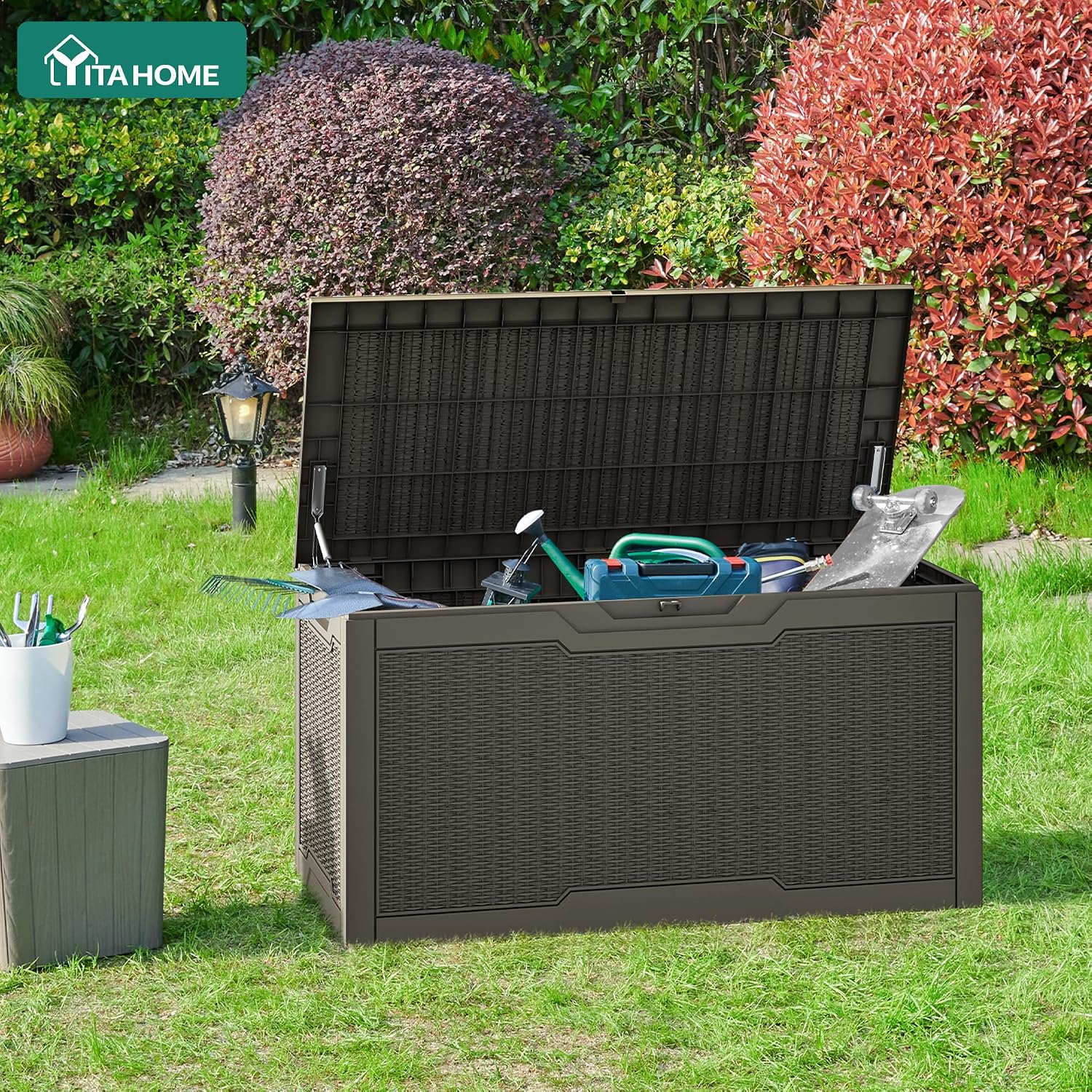  YITAHOME Boîte De Pont, Marron Clair, 47.6" L X 21.2" W X 24.8" H