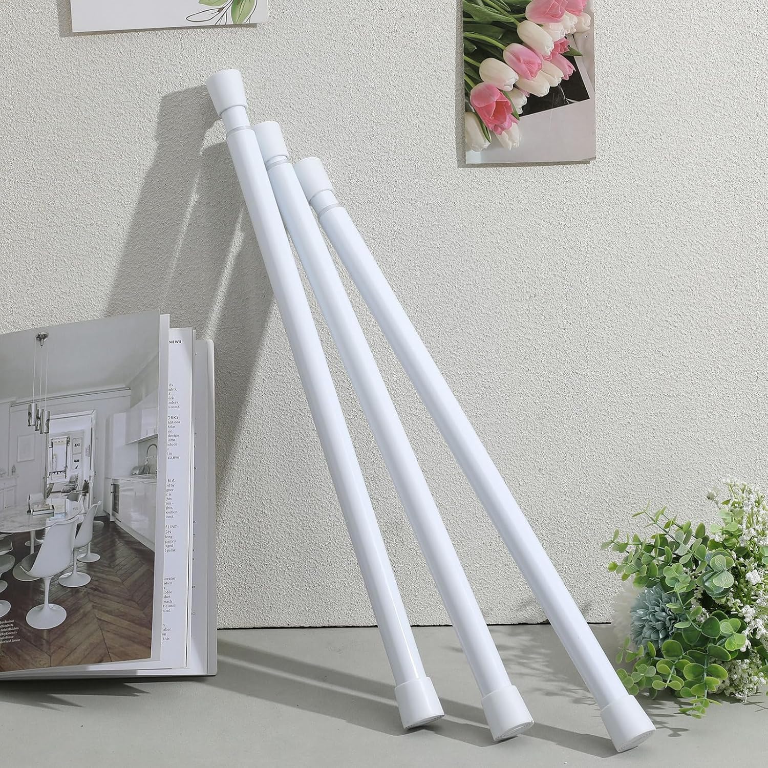  Angoily 3pièces Lot De Tringles à Rideaux Télescopiques Barres De Tension Réglables Pour Fenêtres Et Portes Sans Perçage