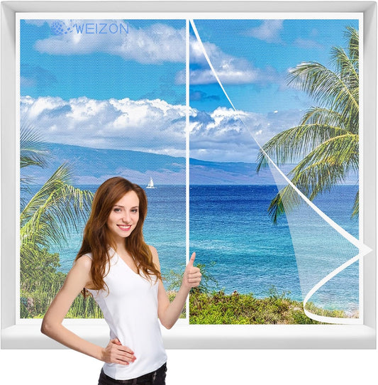  Magnetic Mosquito Net With White Window, 105 X 105 Cm, Customisable Magnetic Door Mosquito Net Without Drilling Keeps Fresh Air Indoors And Insects Outdoor