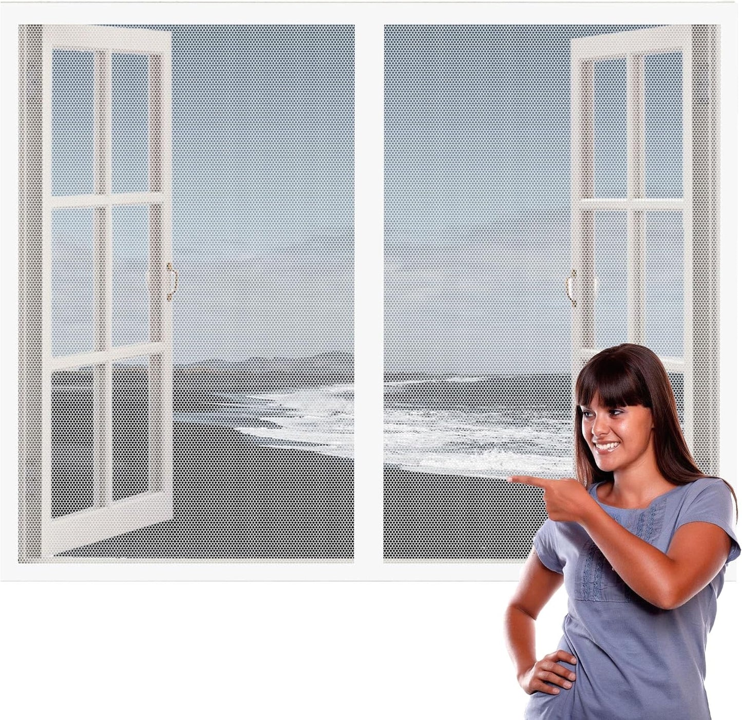  Magnetic Insect Repellent Curtain 98 X 113 Cm Magnetic Mosquito Net Door Magnets And Adhesive Strip For Living Room Window Balcony White
