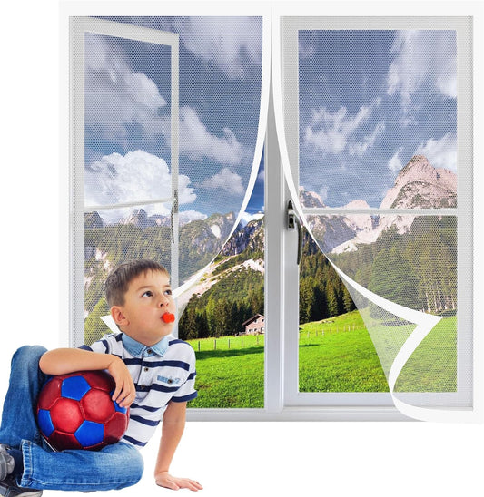  Magnetic Mosquito Net 240 X 140 Cm Magnetic Mosquito Net Without Tools Powerful Magnets For Bay Window Sliding Window, White