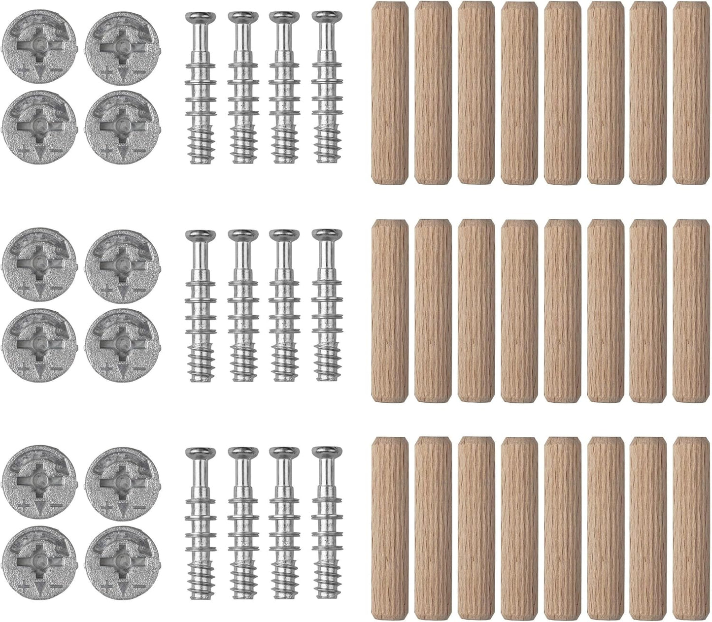  Wolfcraft 4665000 - Kit De Ferrures Excentriques Pour Meubles - Kit Complet Pour Assemblages Vissés Lors De Construction De Meubles