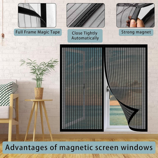  Mosquito Net For Windows 103 X 170 Cm No Drilling Magnetic Adsorption For Corridors Windows Patio, White